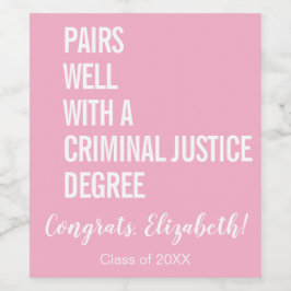 犯罪司法学を専攻した卒業生とよく合致する ワインラベル