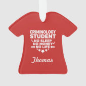 犯罪学の学生No Life or Money オーナメント (裏面)