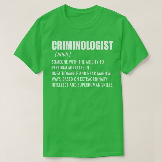 犯罪学者の定義 Tシャツ (デザイン正面)