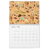 犯罪小説の探偵アイコンのパターン カレンダー (2月 2026)