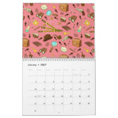 犯罪小説の探偵アイコンのパターン カレンダー (1月 2027)