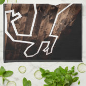 犯罪現場の床の死んだ人の輪郭 キッチンタオル (折り畳み)