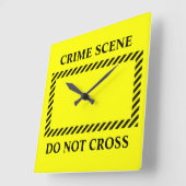 犯罪現場は交差しない スクエア壁時計 (傾斜)