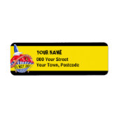 犯罪現場カップケーキイエロー差出人住所 ラベル (正面)