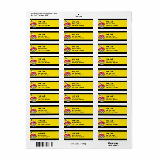 犯罪現場カップケーキイエロー差出人住所 ラベル (フルシート)