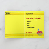 犯罪現場カップケーキ殺人事件ミステリー招待状カード 招待状 (内部)