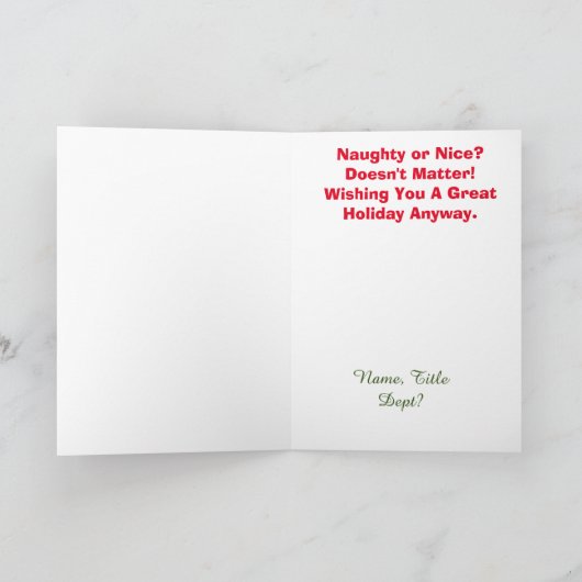 犯罪現場テープ警察クリスマスツリーカード シーズンカード (内部)