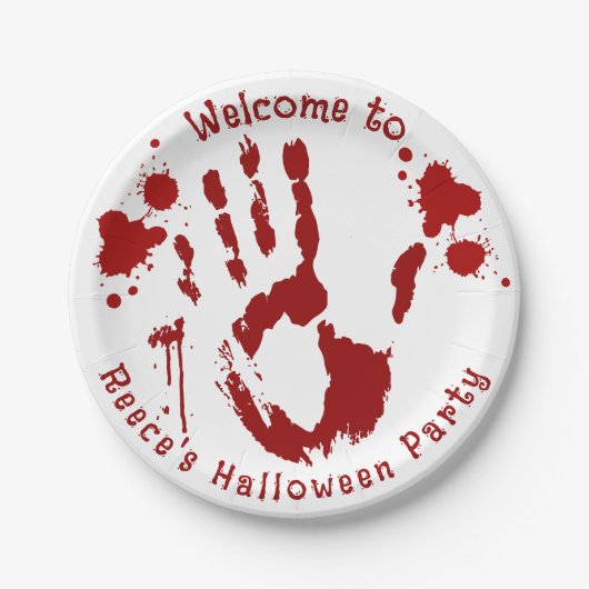 犯罪現場血手打ち血スパター ペーパープレート (正面)