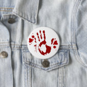 犯罪現場血手書き血(ばちゃばちゃ)跳ねる恐怖 缶バッジ (インサイチュ)