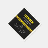 犯罪現場誕生日会と黄色の警察テープ スタンダードカクテルナプキン (角)