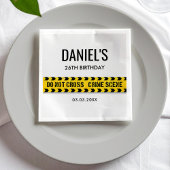 犯罪現場誕生日会と黄色の警察テープ スタンダードカクテルナプキン