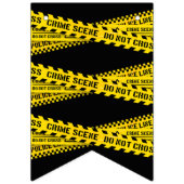 犯罪現場誕生日会と黄色の警察テープ バンティングフラッグ (第1の旗)