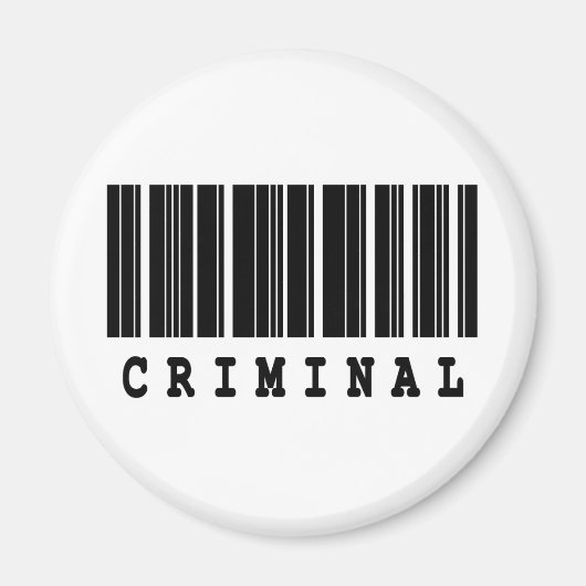 犯罪的なバーコードのデザイン マグネット (正面)