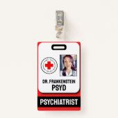 犯罪的に非常識なバッジのための偽精神科医 バッジ (正面クリップ)