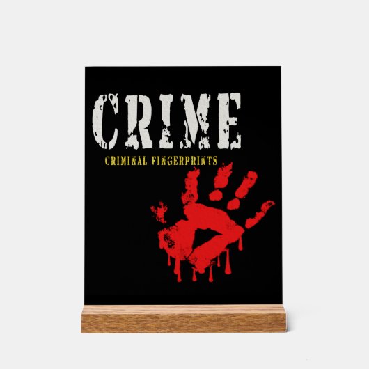 犯罪者指紋アクリル標識 アクリルサイン (正面)