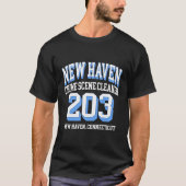犯行現場クリーナー用ニューヘイブン市外局番203 Tシャツ (正面)