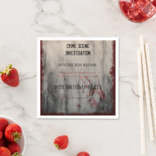 犯行現場調査第50誕生日 スタンダードカクテルナプキン (インサイチュ)