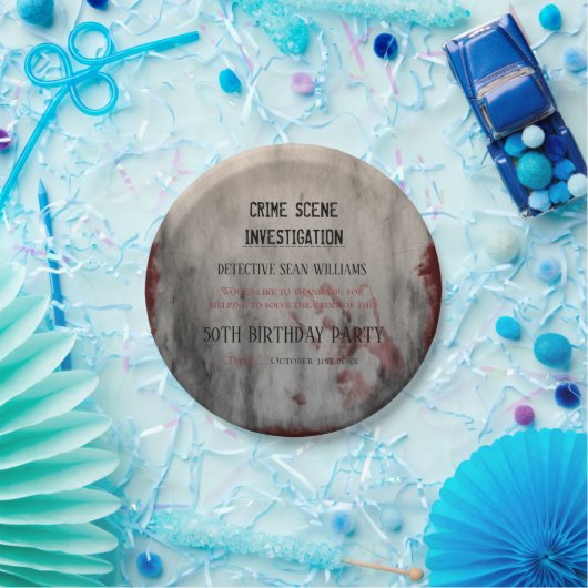 犯行現場調査第50誕生日 ペーパープレート (パーティー)