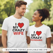 狂った妻が大好き 赤いハート Tシャツ