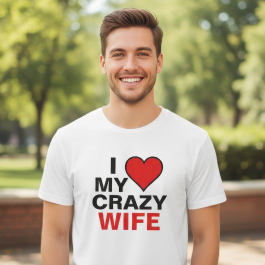 狂った妻が大好き 赤いハート Tシャツ