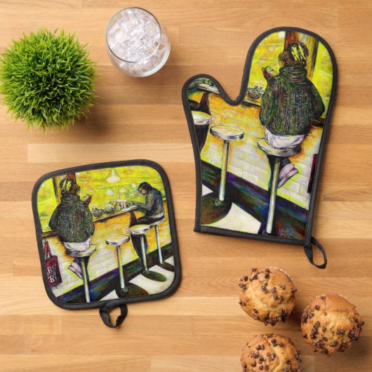 狂った日からの休息 鍋つかみ&鍋敷きセット (トップダウン)