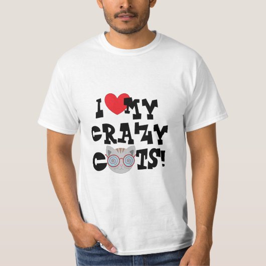 狂った猫が大好き! Tシャツ (正面)