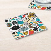 狂った頭 スクエアペーパーコースター (アングル)