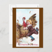 狂乱のトルコのヴィンテージ感謝祭 シーズンポストカード (正面/裏面)
