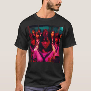 狂人を斬り殺す目を向ける Tシャツ