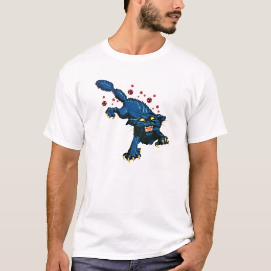 狂暴な黒猫 Tシャツ (正面)
