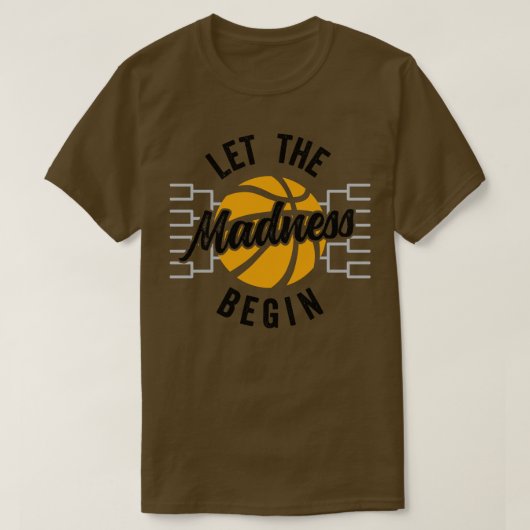 狂気がバスケットボールを始める Tシャツ (デザイン正面)