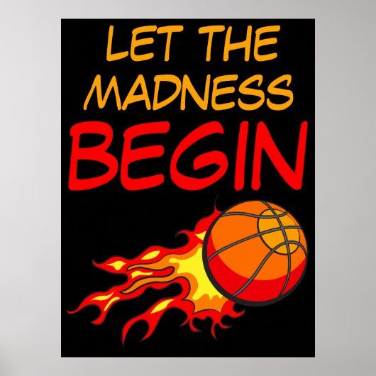 狂気が始まり、バスケットボール・ボールが炎に ポスター (正面)
