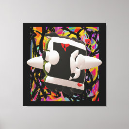 狂気のアートモザイク深いカラー黒い枠のポスター キャンバスプリント