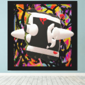 狂気のアートモザイク深いカラー黒い枠のポスター キャンバスプリント (インサイチュ (ウッドフロア))