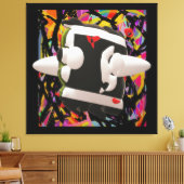 狂気のアートモザイク深いカラー黒い枠のポスター キャンバスプリント (インサイチュ (リビング))