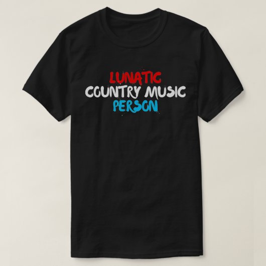 狂気の国の音楽パーソン愛国的な赤、白 Tシャツ (デザイン正面)