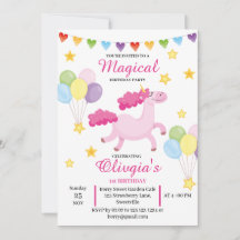 狂気の女の子最初のかわいいピンクのユニコーン誕生日