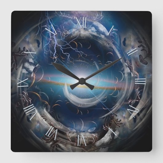 狂気の渦 スクエア壁時計 (正面)