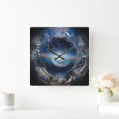 狂気の渦 スクエア壁時計 (ホーム)