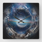 狂気の渦 スクエア壁時計 (正面)
