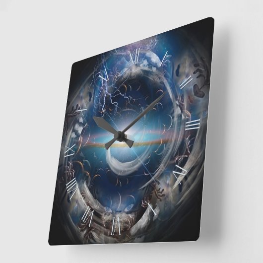 狂気の渦 スクエア壁時計 (傾斜)