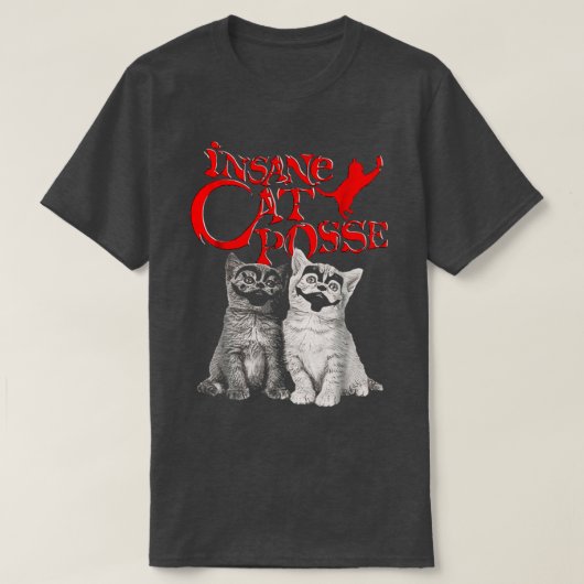 狂気の猫家 Tシャツ (デザイン正面)