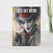 狂気の誕生日お祝いグリーティングカード Let's Get Weird カード (正面)