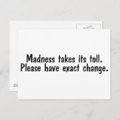 狂気は致命傷だ ポストカード (正面/裏面)