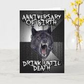 狂気ウルフの誕生日カード カード (黄色い花)