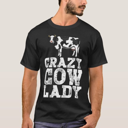 狂牛の女ダースリー・ファーマーおかしい農場の動物 Tシャツ (正面)