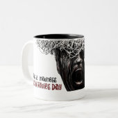 狂犬病は狂気です-精神異常のマグをストップ ツートーンマグカップ (正面左)