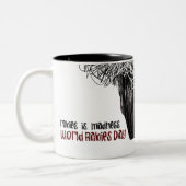 狂犬病は狂気です-精神異常のマグをストップ ツートーンマグカップ (左)