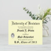 狂科学者卒業証書ジョーク招待状 招待状 (スタンド正面)