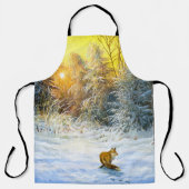 狐が衰えた冬の風景 エプロン (正面)